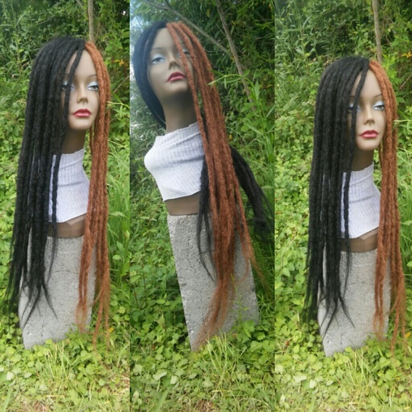 Long Natural looking brown black dreadlocks main image 6